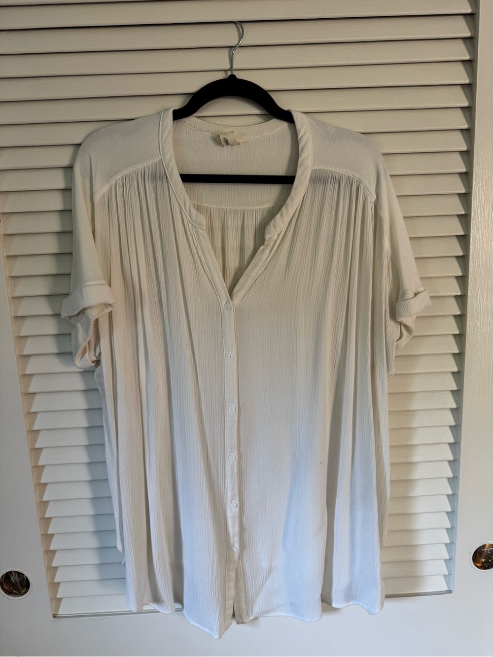 Caslon Cream Button-Front Tunic Top
